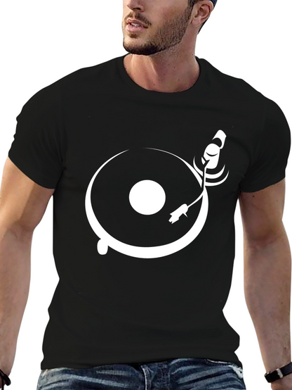 DJ Turntable Graphic Tee - Black Cotton T-Shirt