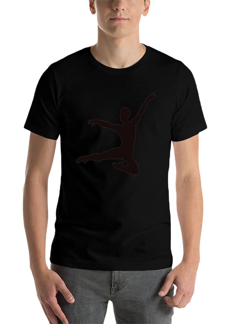 Mens Black T-Shirt - Dancer Silhouette Graphic Tee