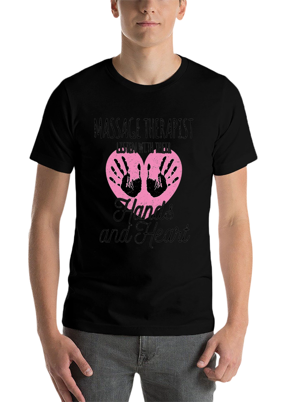 Massage Therapist T-Shirt: Hands and Heart