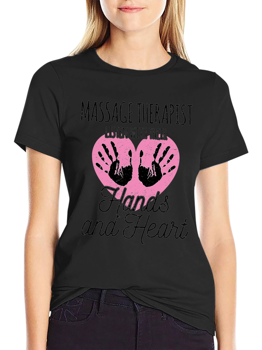 Massage Therapist T-Shirt: Hands and Heart