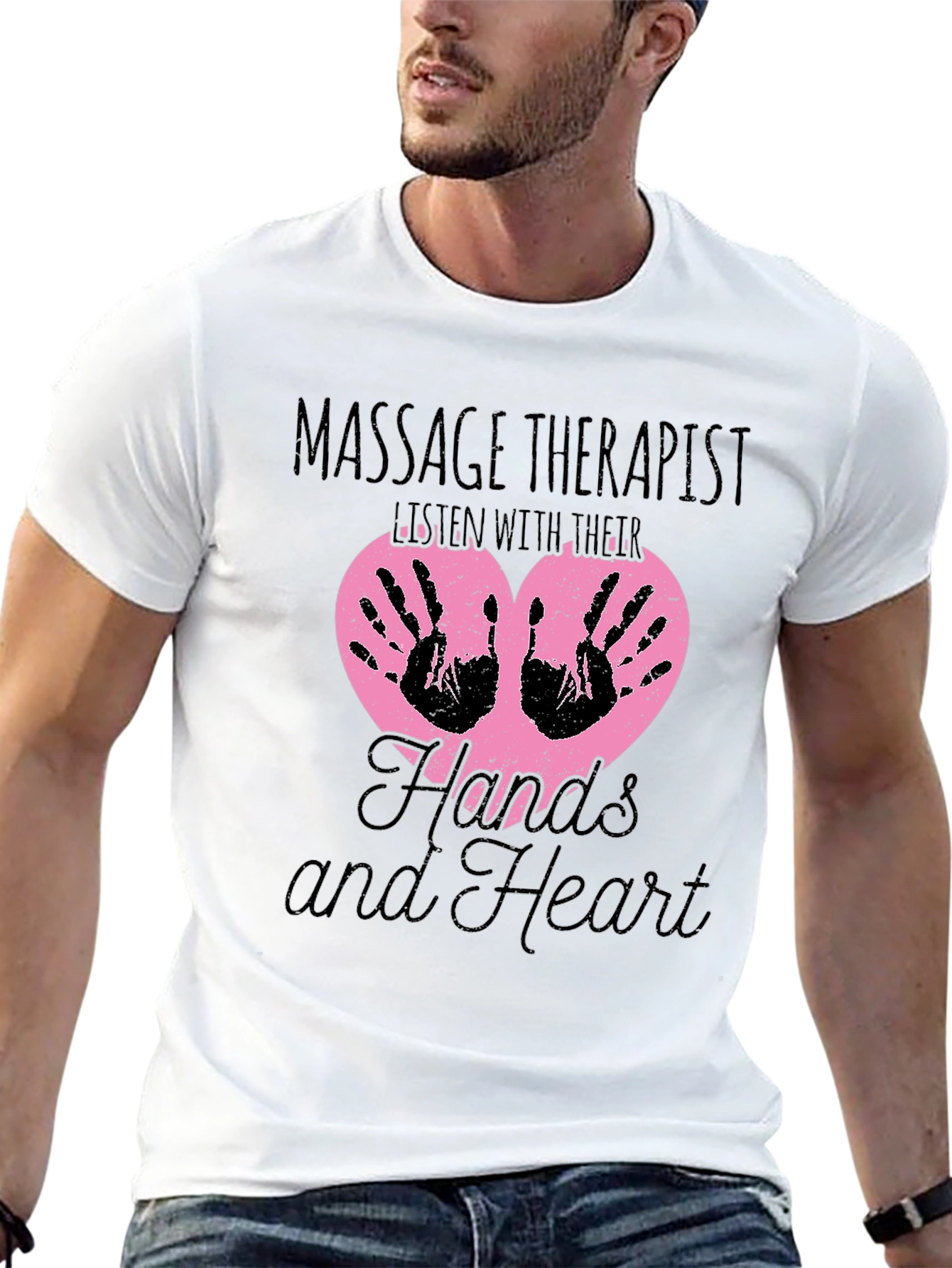 Massage Therapist T-Shirt: Hands and Heart