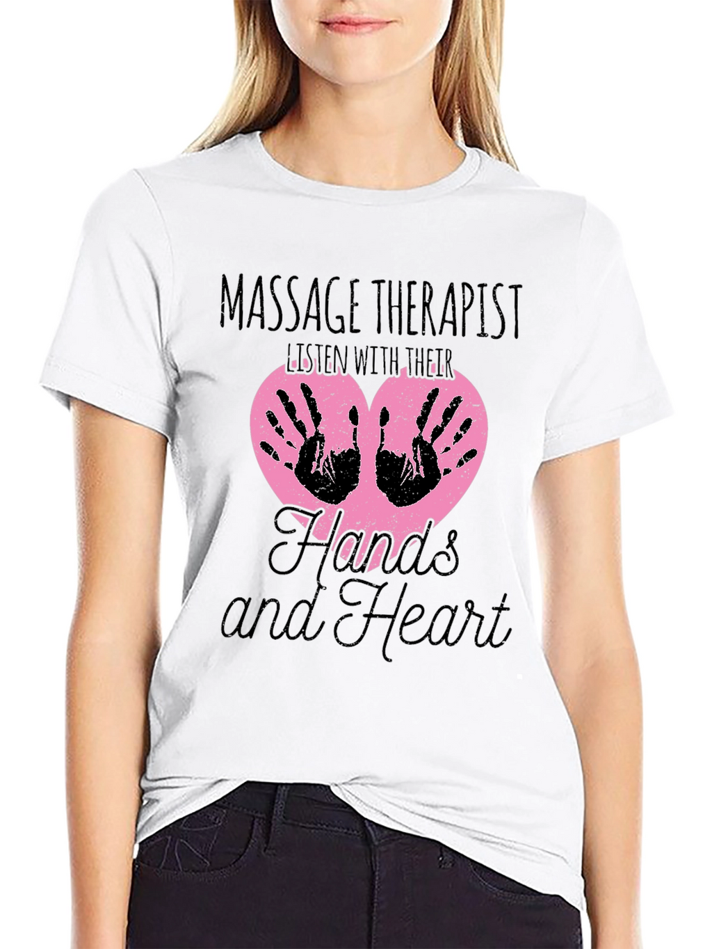 Massage Therapist T-Shirt: Hands and Heart