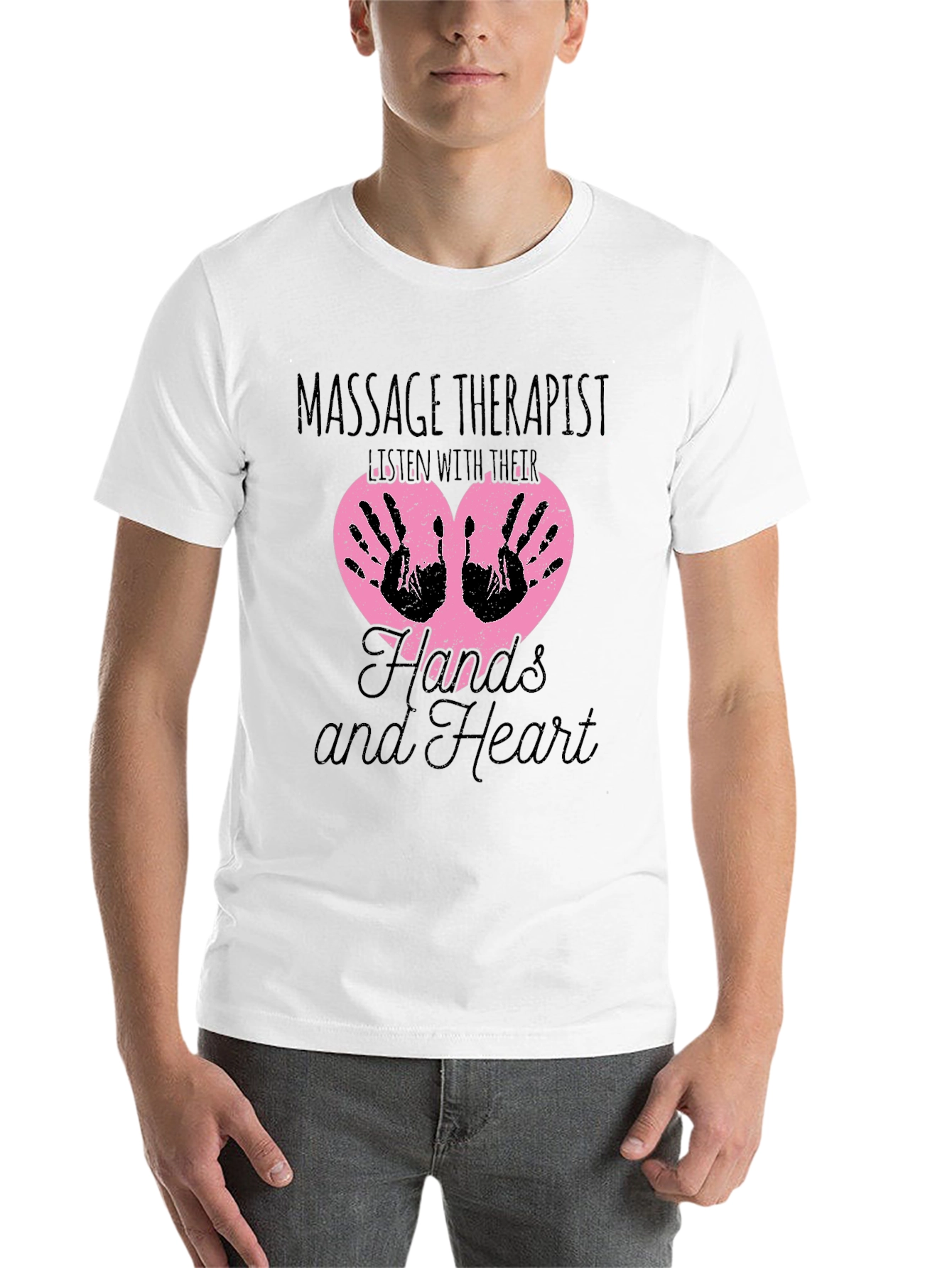 Massage Therapist T-Shirt: Hands and Heart