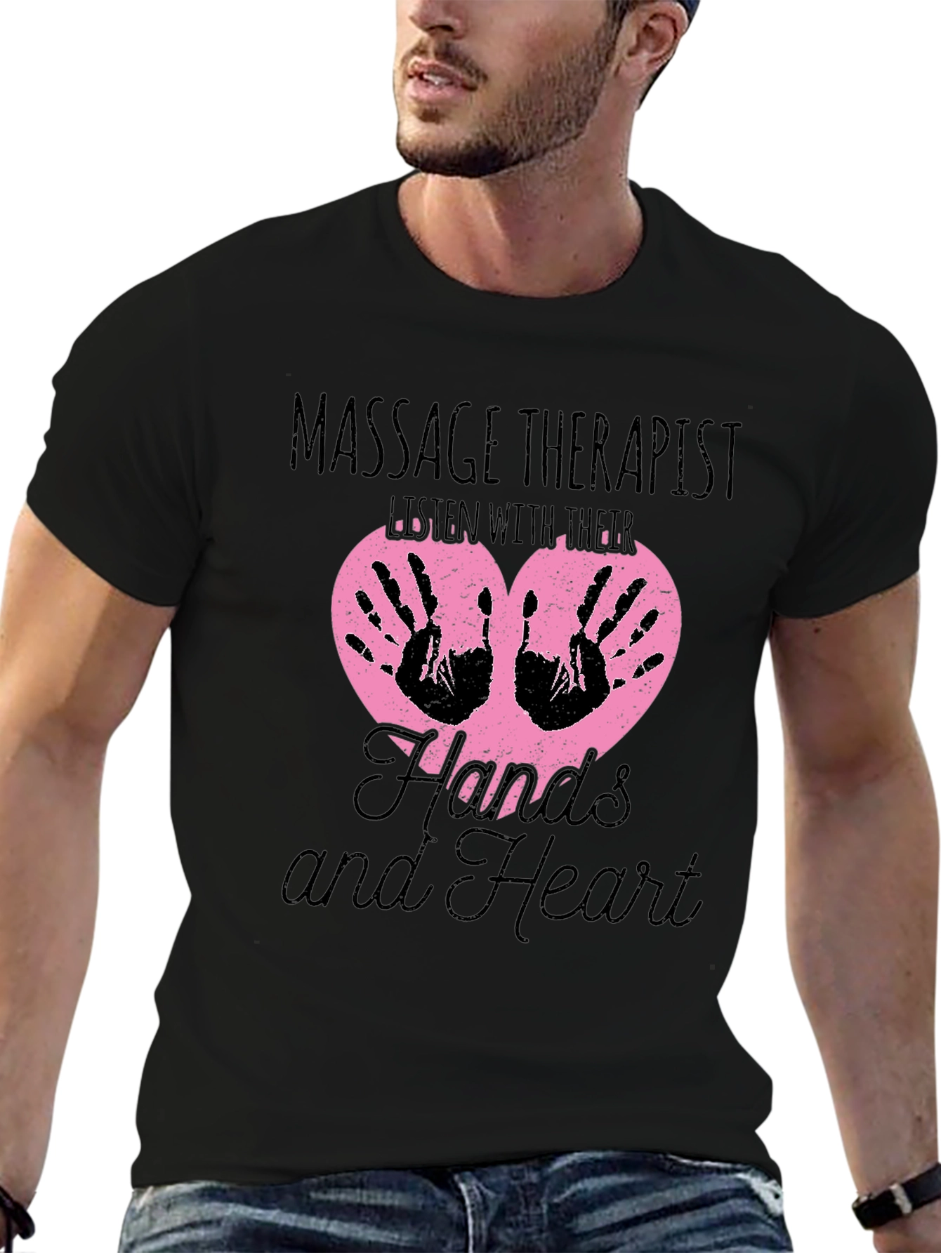 Massage Therapist T-Shirt: Hands and Heart