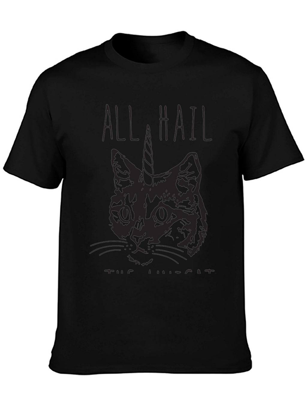 All Hail the Unicat Black T-Shirt