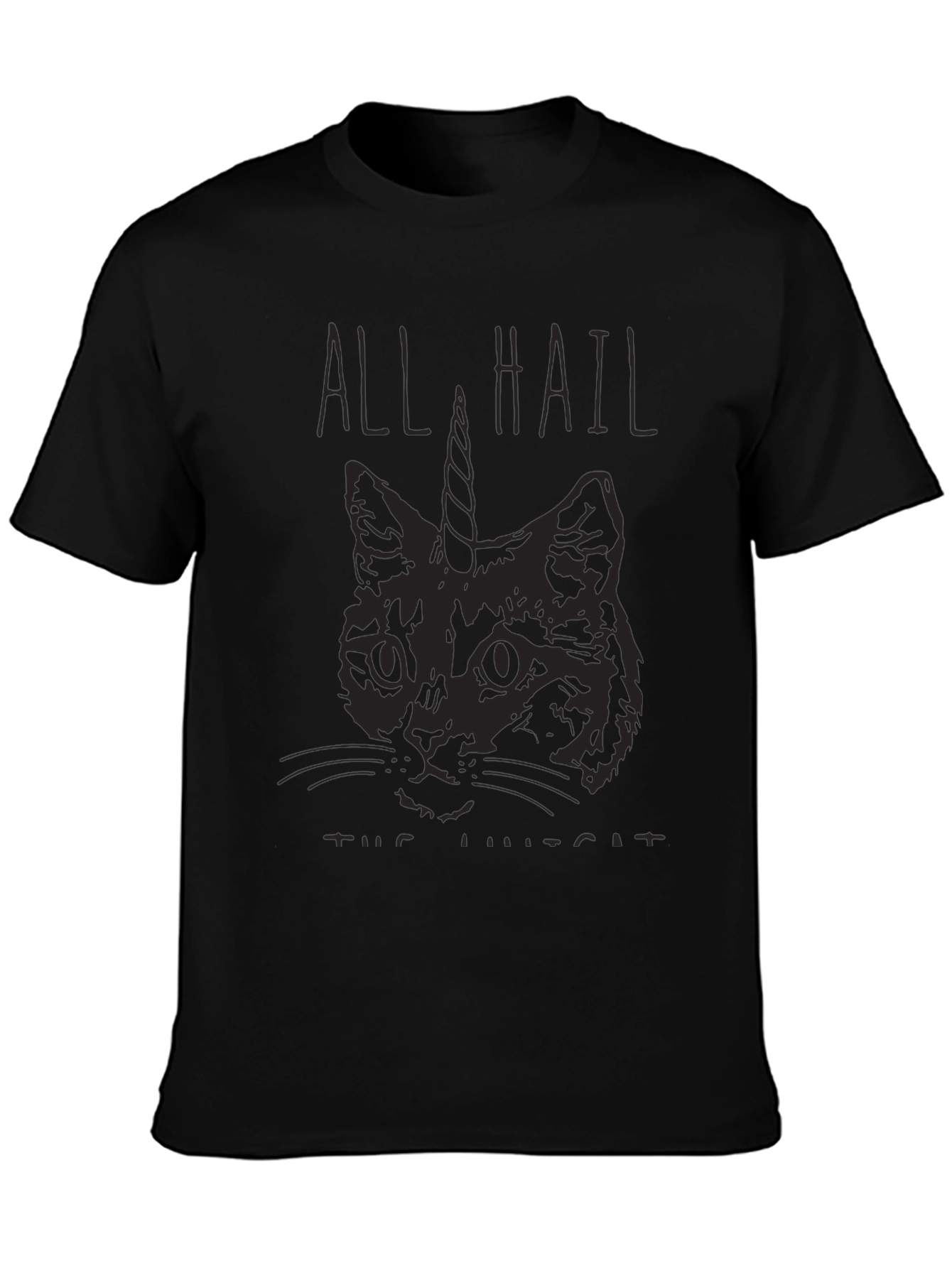 All Hail the Unicat Black T-Shirt