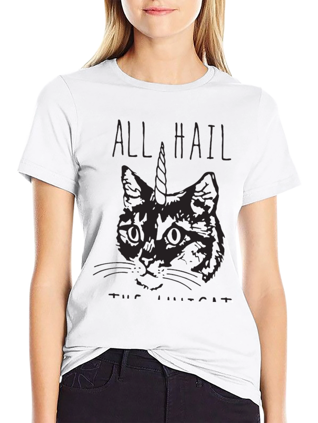 All Hail the Unicat Black T-Shirt