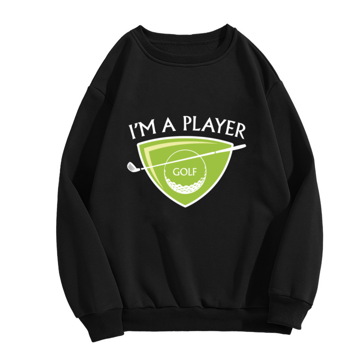 I'm A Player Golf Sweatshirt | Vintage Golf Ball Club Badge Graphic Crewneck, Sports Pullover Top, Golfer Gift for Men Women