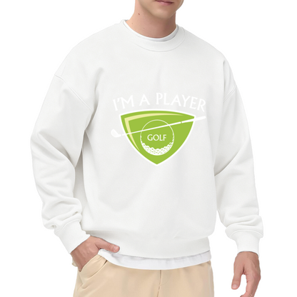 I'm A Player Golf Sweatshirt | Vintage Golf Ball Club Badge Graphic Crewneck, Sports Pullover Top, Golfer Gift for Men Women