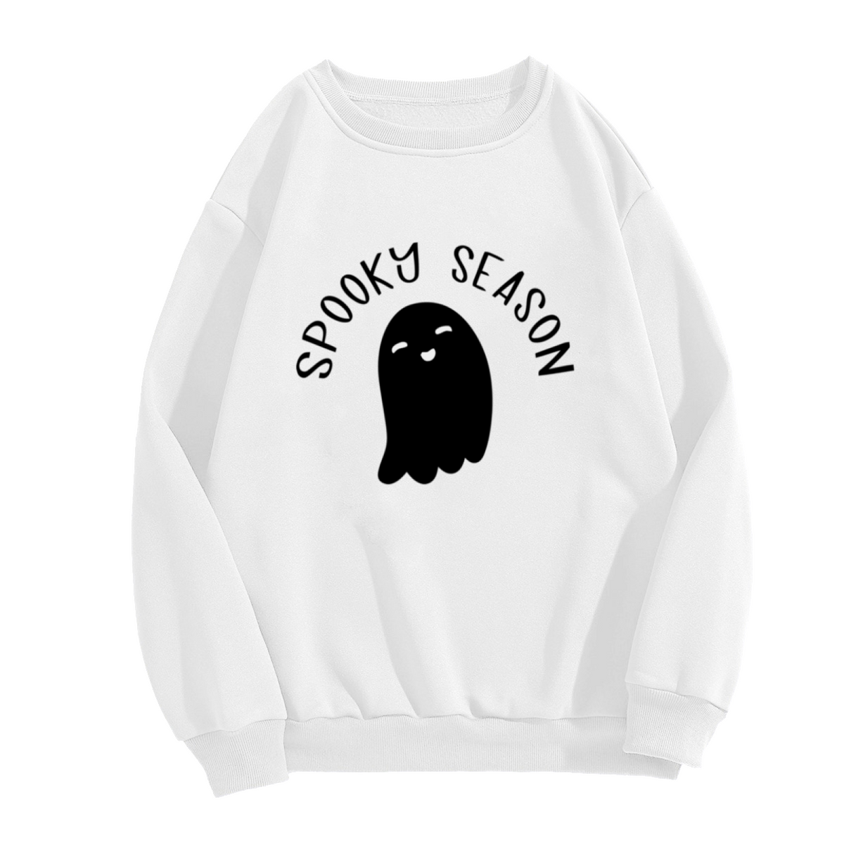 Spooky Season Crewneck Sweatshirt - Cute Ghost Halloween Graphic Pullover, Kawaii Ghost Top, Festive October Gift