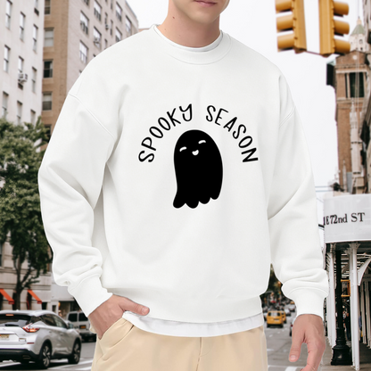 Spooky Season Crewneck Sweatshirt - Cute Ghost Halloween Graphic Pullover, Kawaii Ghost Top, Festive October Gift