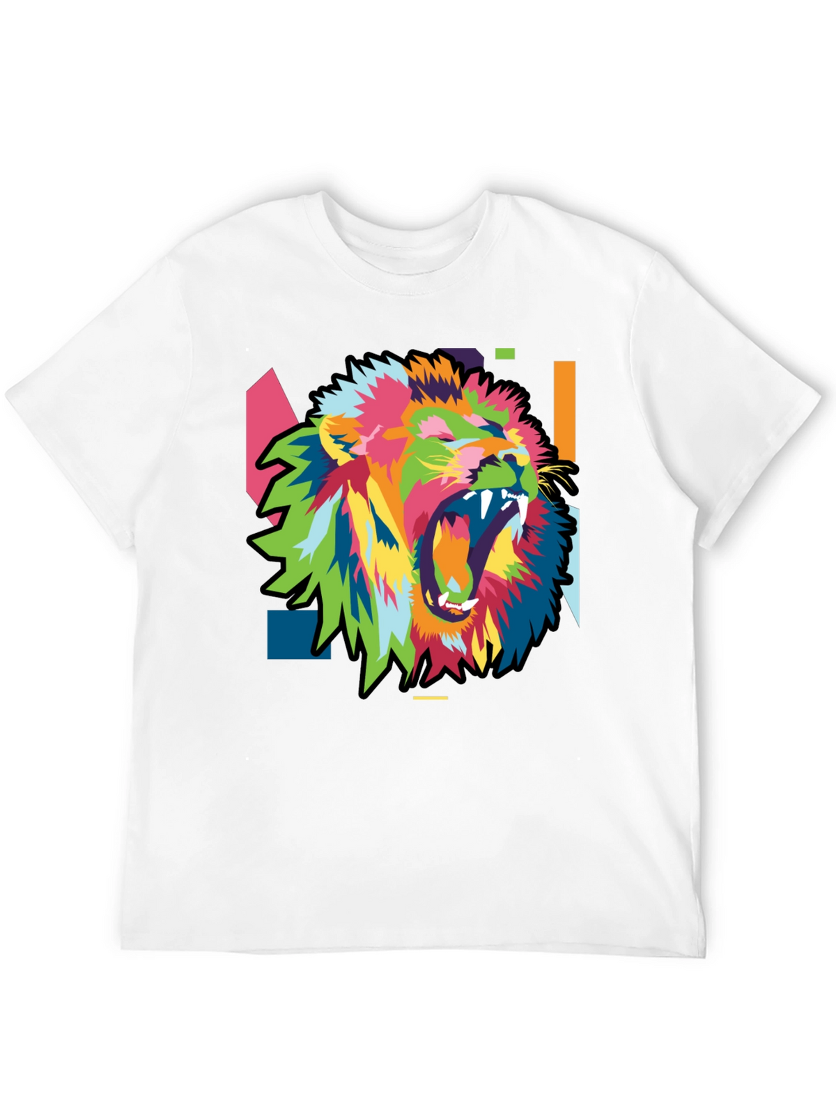 Bold Lion Graphic Print Mens Black T-Shirt