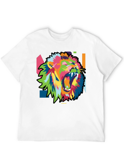 Bold Lion Graphic Print Mens Black T-Shirt