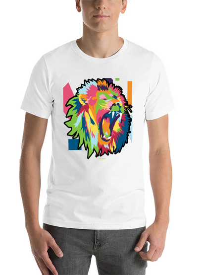 Bold Lion Graphic Print Mens Black T-Shirt