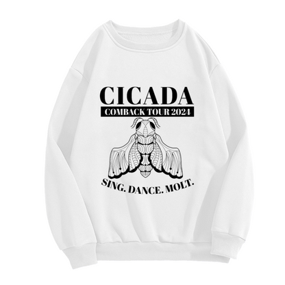 Cicada Comeback Tour 2024 Sweatshirt | Retro Tour Merch Insect Graphic Crewneck, Funny Nature Pullover Top, Entomology Gift for Men Women