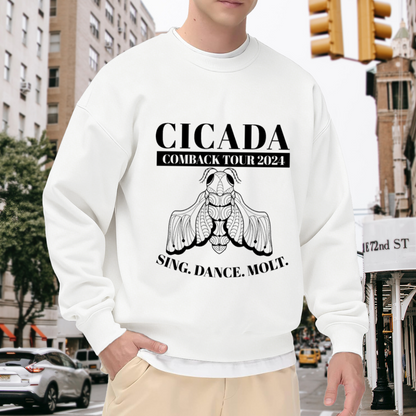 Cicada Comeback Tour 2024 Sweatshirt | Retro Tour Merch Insect Graphic Crewneck, Funny Nature Pullover Top, Entomology Gift for Men Women