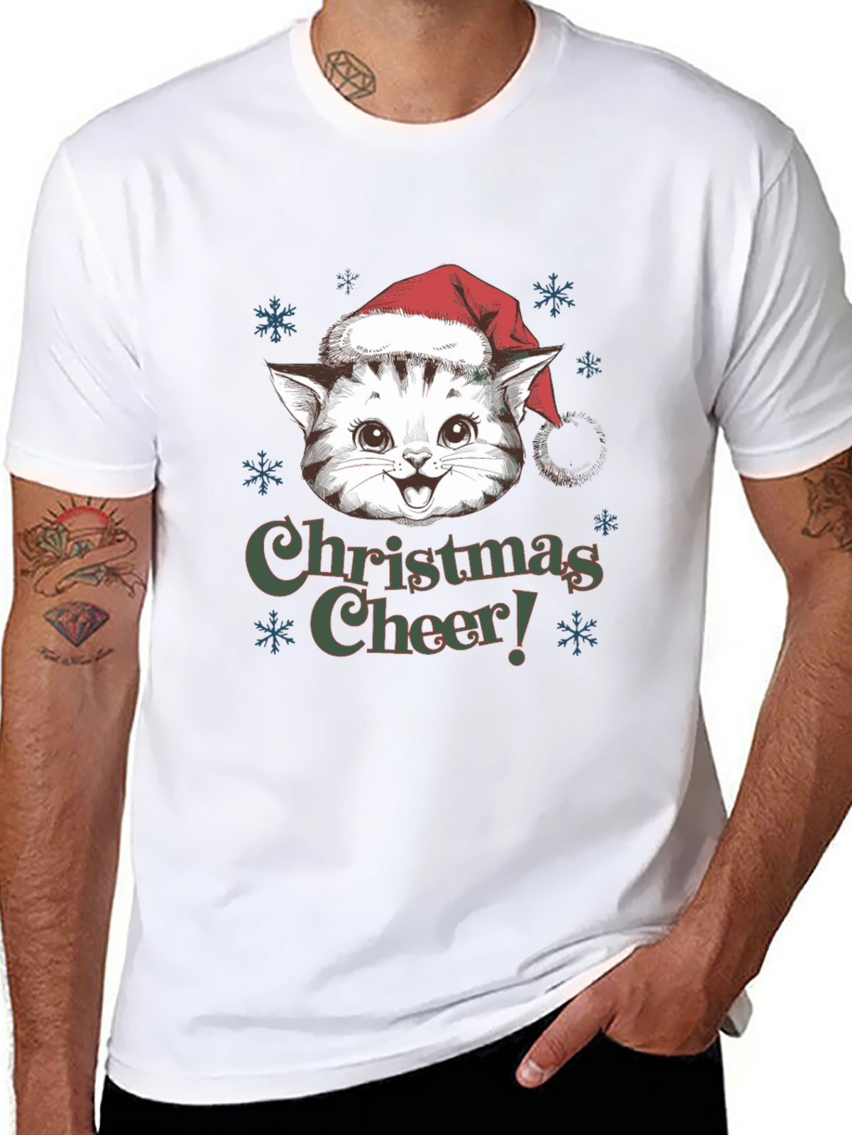 Christmas Cat T-Shirt Holiday Cheer