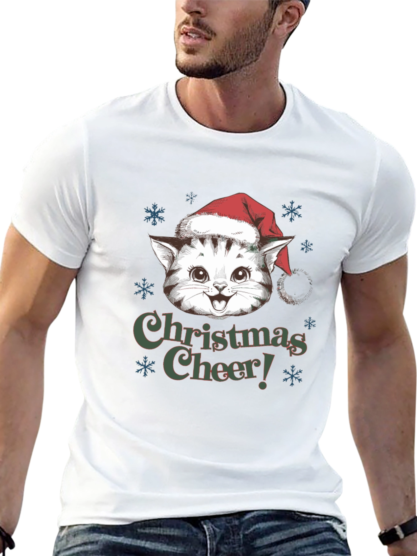 Christmas Cat T-Shirt Holiday Cheer