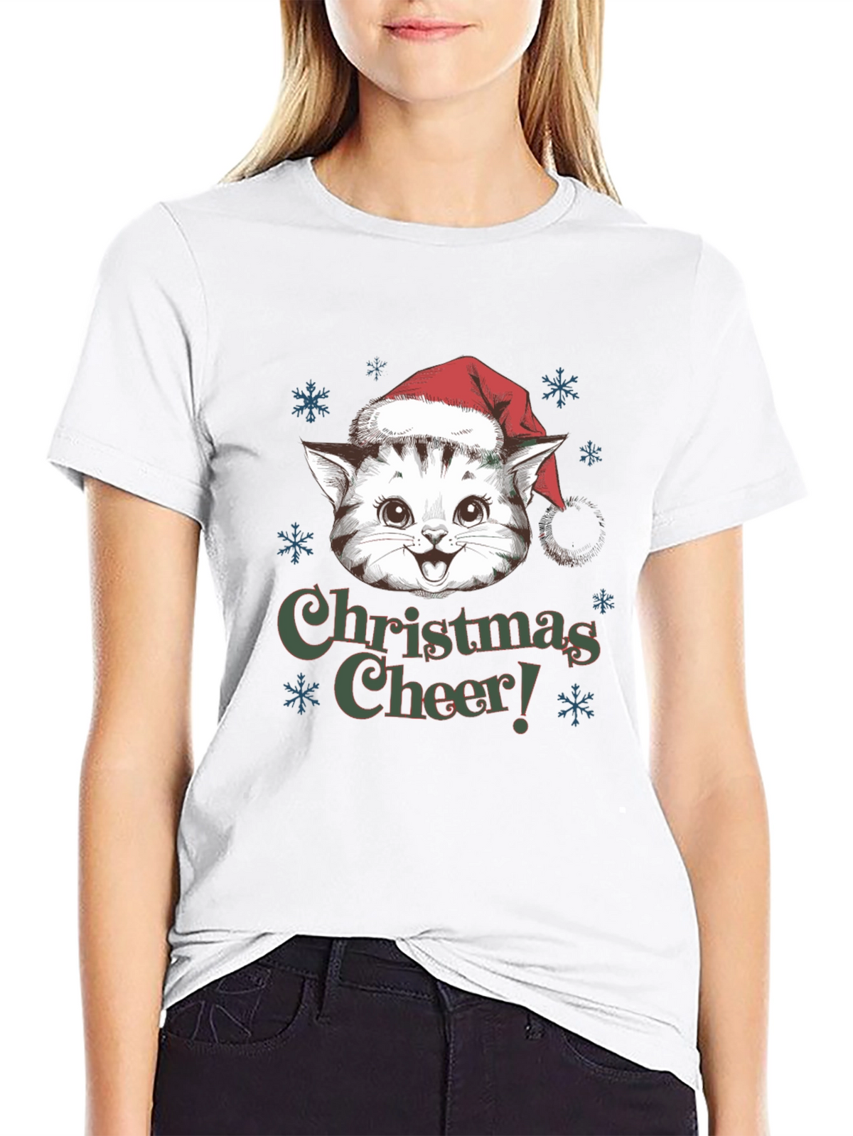 Christmas Cat T-Shirt Holiday Cheer