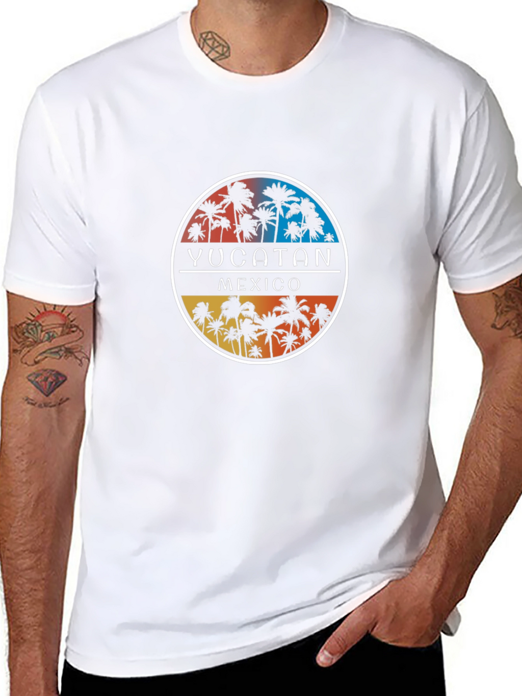 Yucatan Mexico Palm Tree Graphic T-Shirt