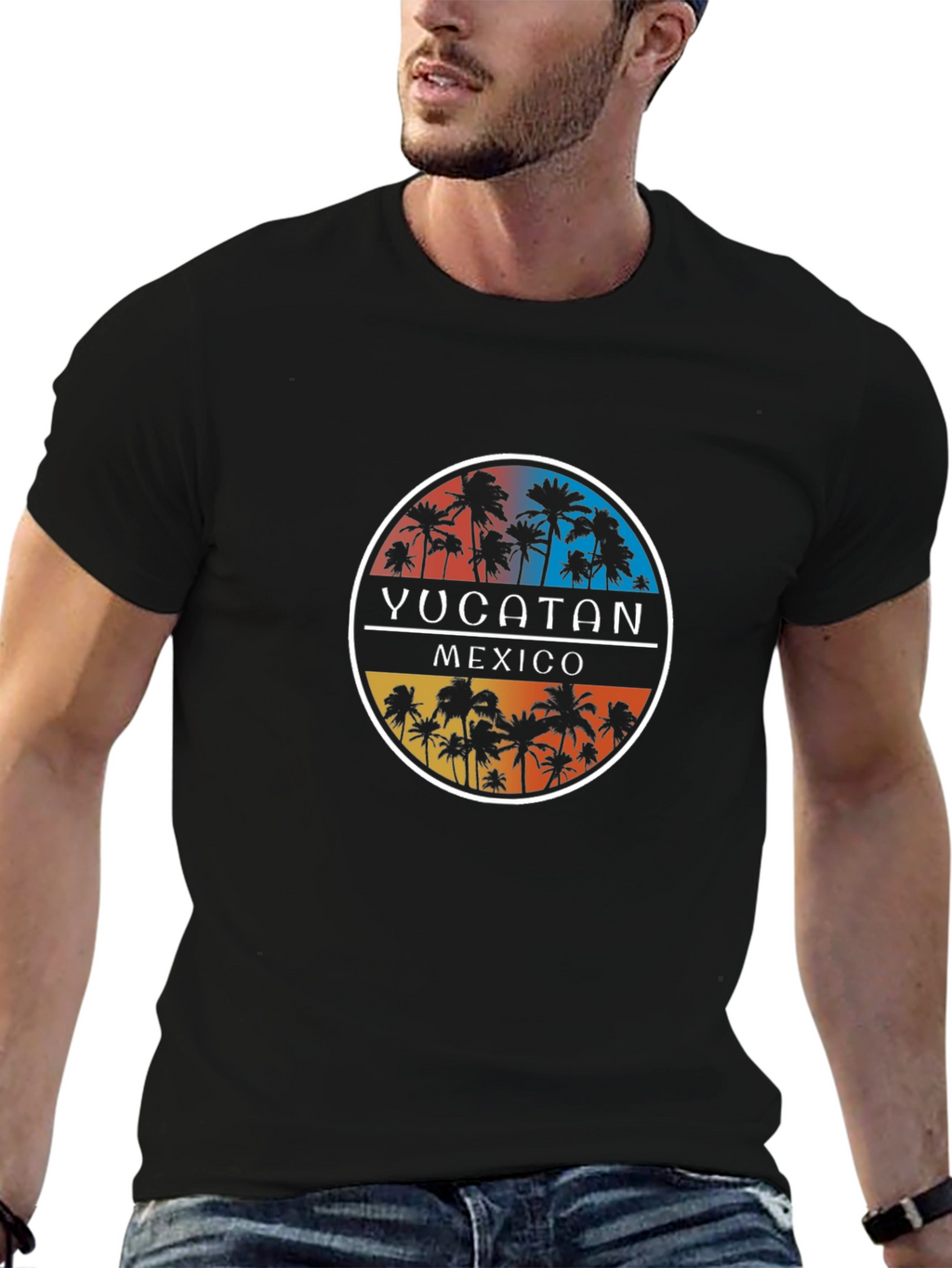 Yucatan Mexico Palm Tree Graphic T-Shirt