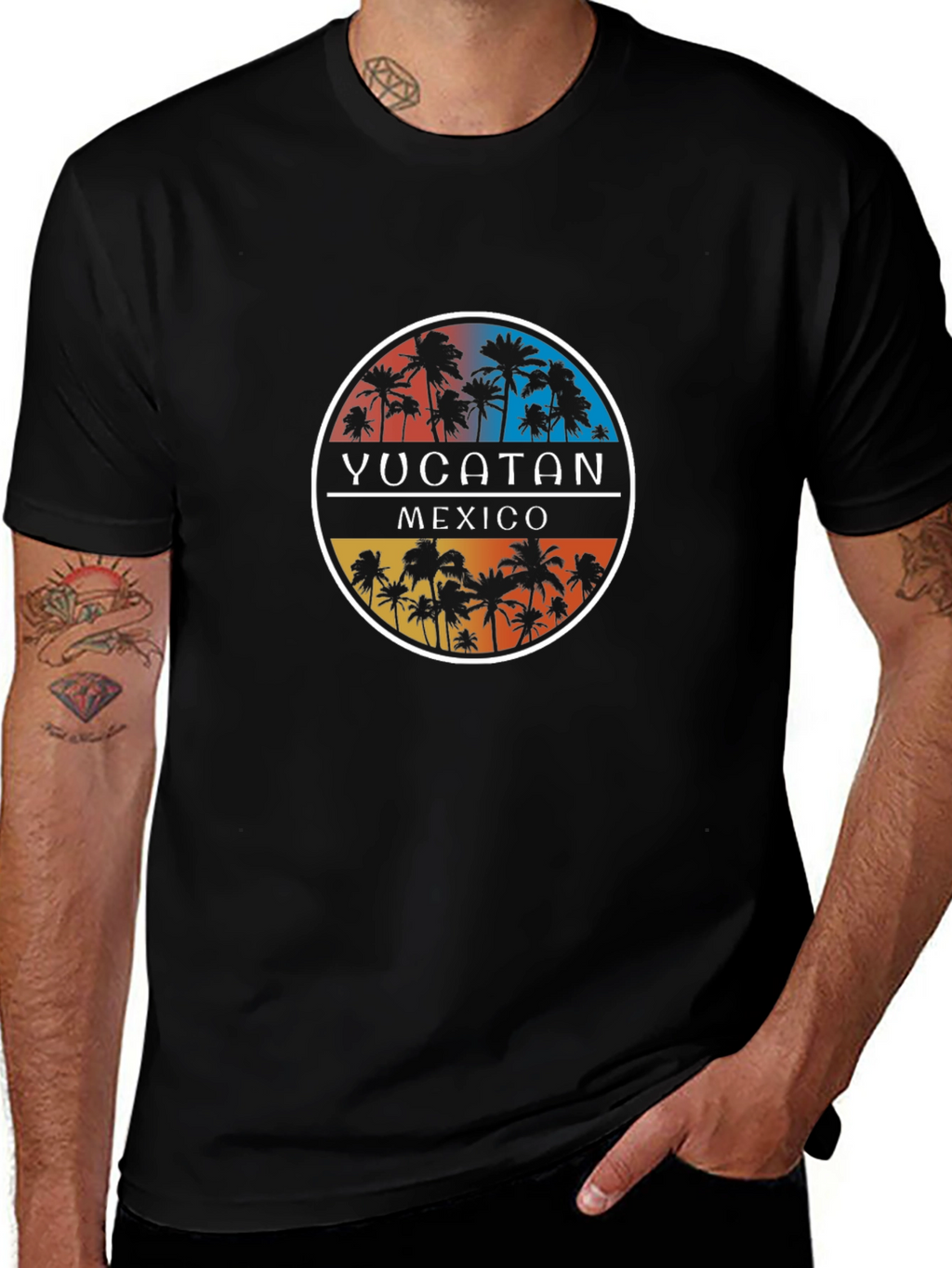Yucatan Mexico Palm Tree Graphic T-Shirt