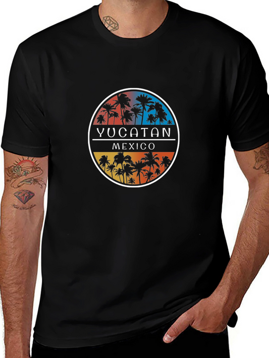 Yucatan Mexico Palm Tree Graphic T-Shirt