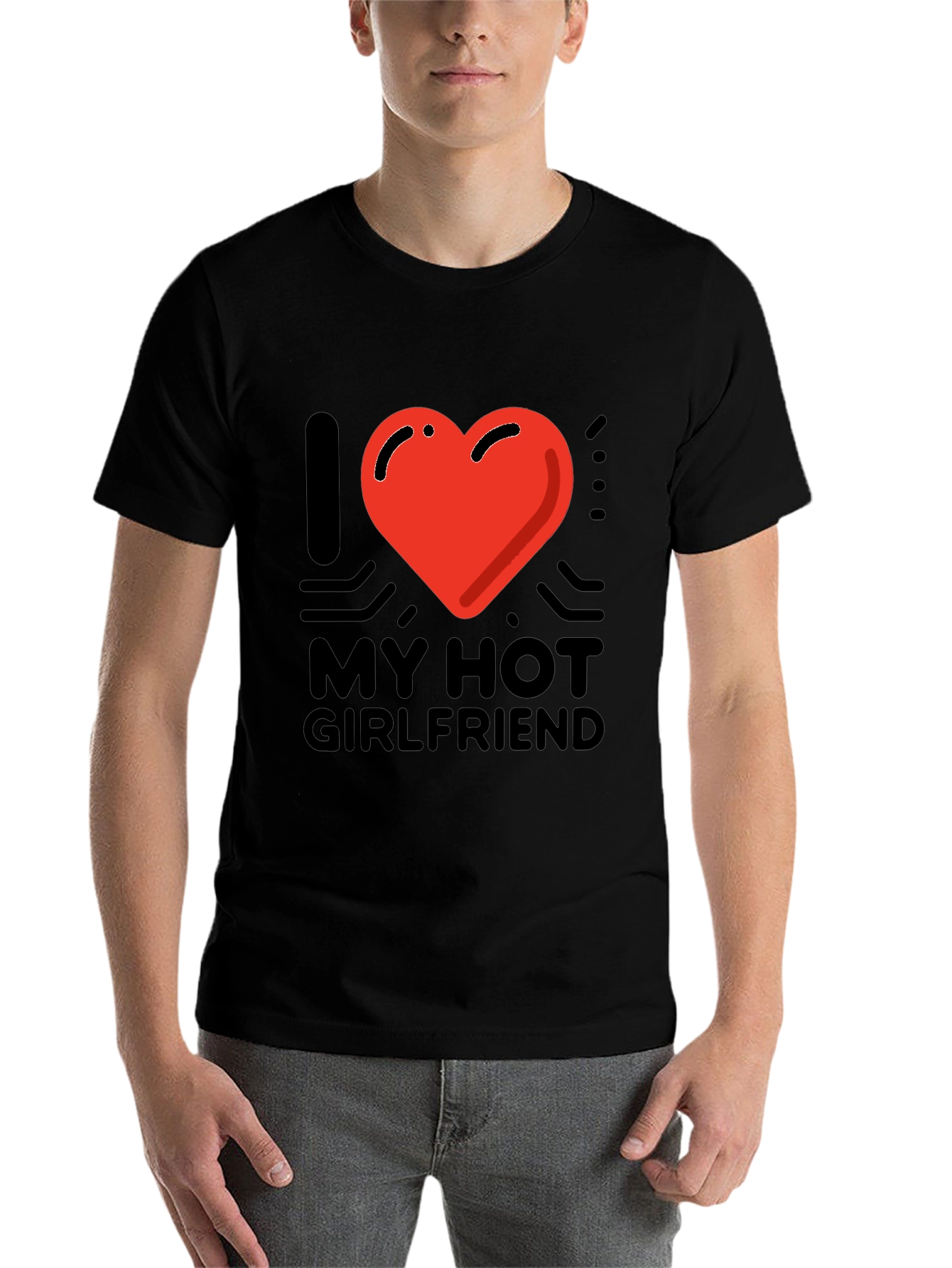 I Heart My Hot Girlfriend Graphic Tee - Black