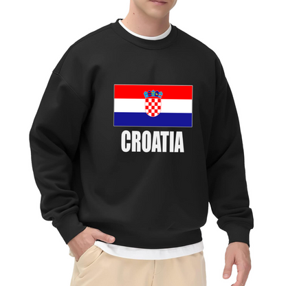 Croatia Flag Crewneck Sweatshirt, Croatian Coat Of Arms Pullover, Croatia Pride Gift
