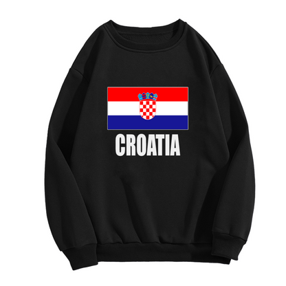 Croatia Flag Crewneck Sweatshirt, Croatian Coat Of Arms Pullover, Croatia Pride Gift
