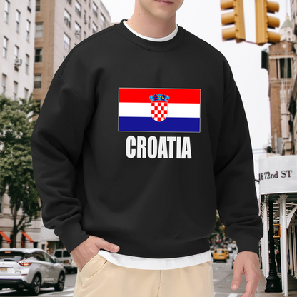 Croatia Flag Crewneck Sweatshirt, Croatian Coat Of Arms Pullover, Croatia Pride Gift