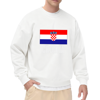 Croatia Flag Crewneck Sweatshirt, Croatian Coat Of Arms Pullover, Croatia Pride Gift
