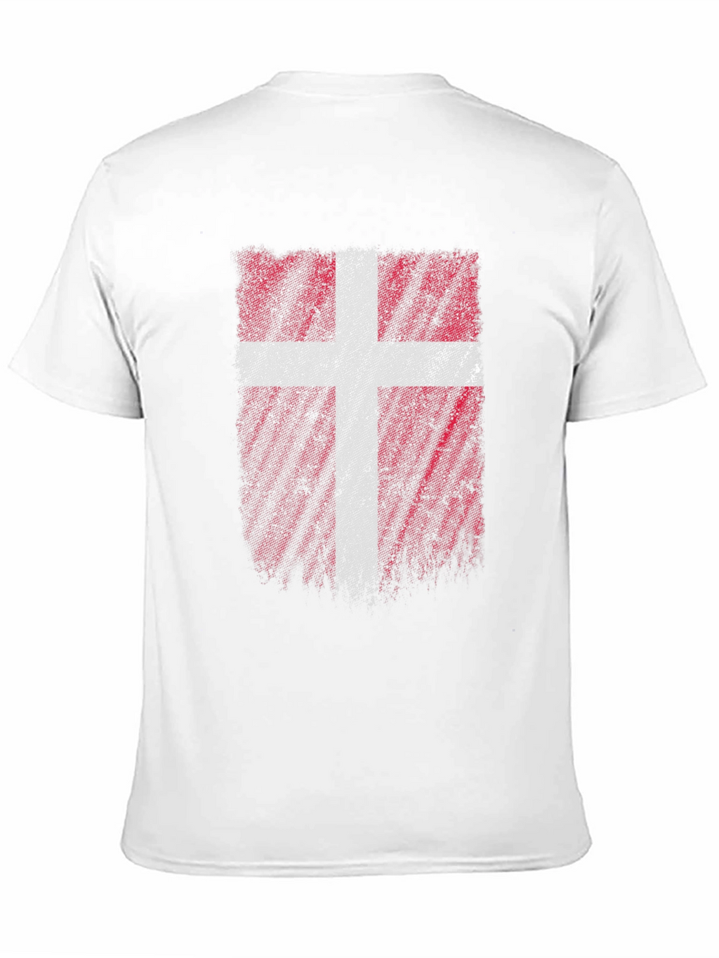 Denmark Flag Distressed Mens Black T-Shirt