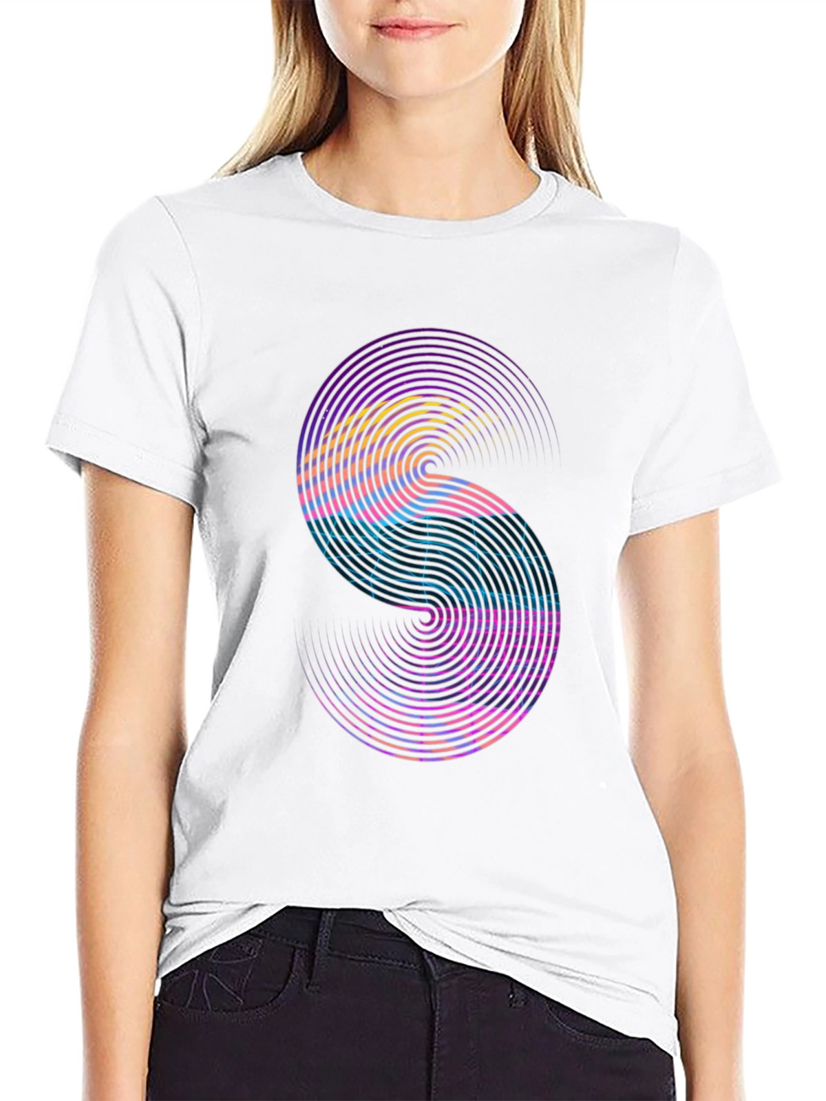 Abstract S Graphic Tee - Modern Style