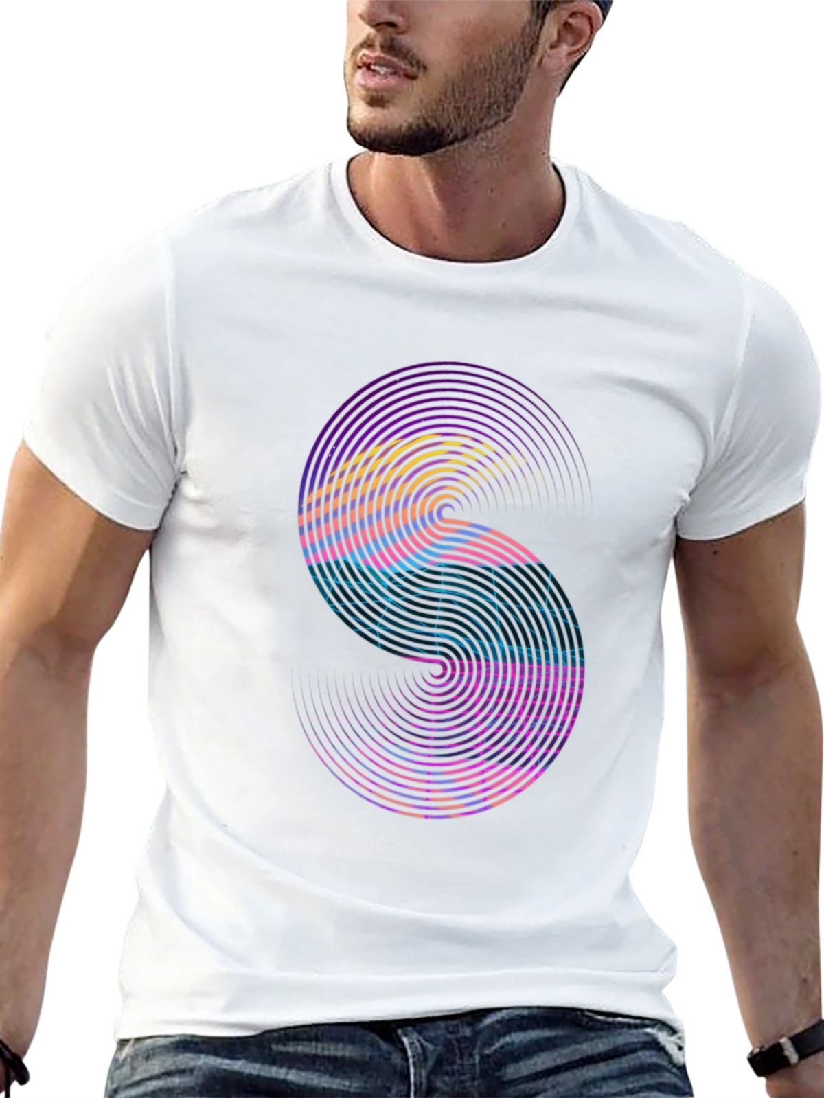 Abstract S Graphic Tee - Modern Style