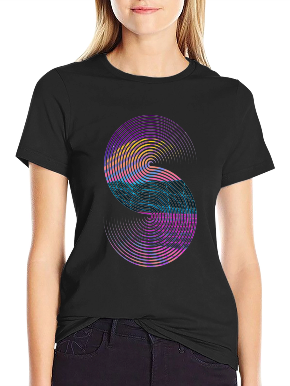 Abstract S Graphic Tee - Modern Style