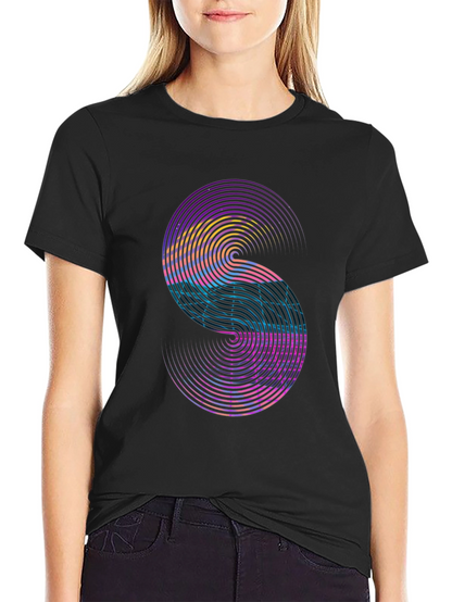 Abstract S Graphic Tee - Modern Style