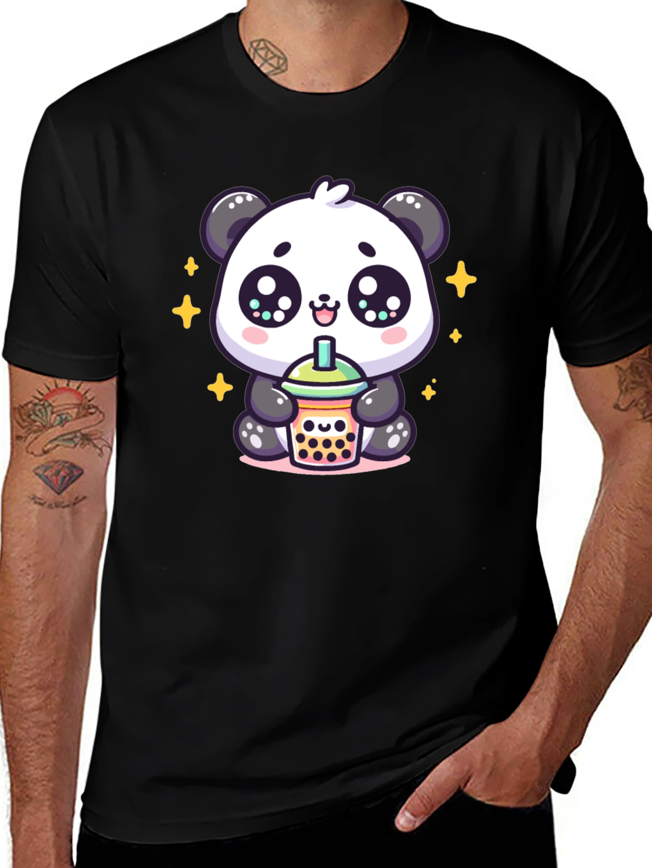 Cute Panda Boba Tea Graphic Tee