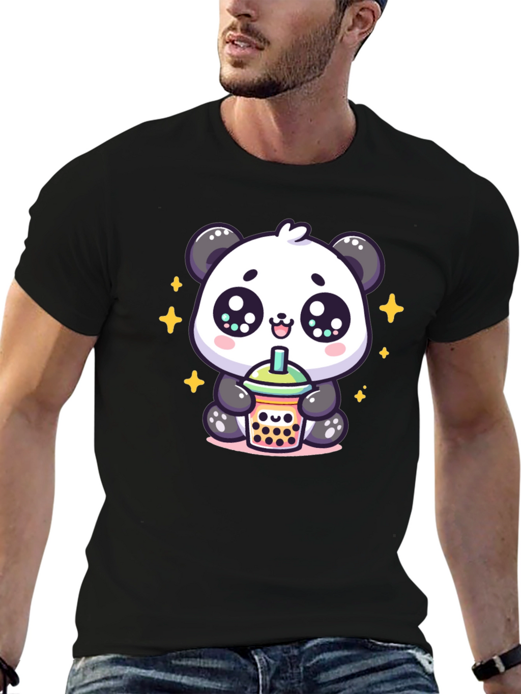 Cute Panda Boba Tea Graphic Tee