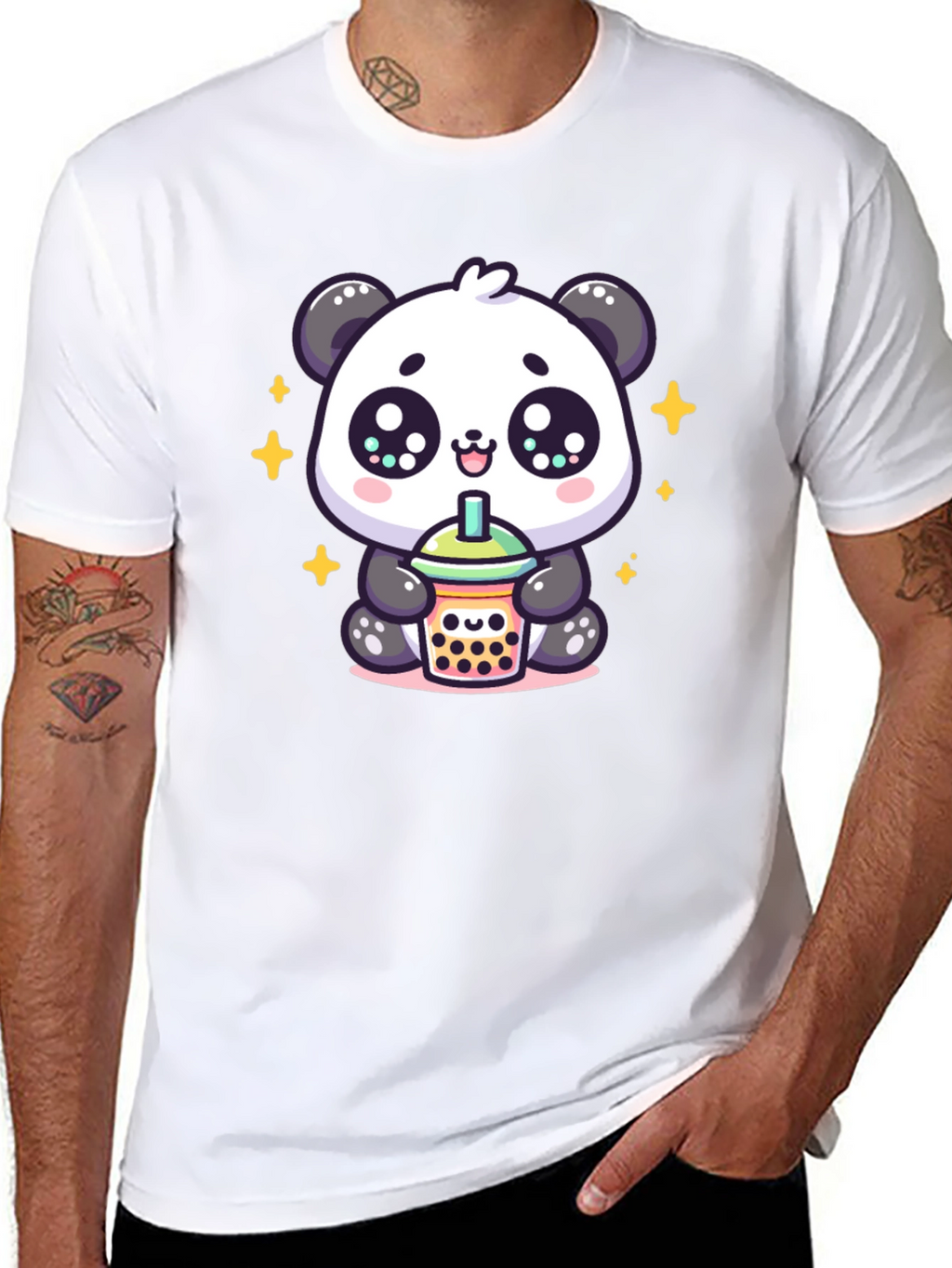 Cute Panda Boba Tea Graphic Tee