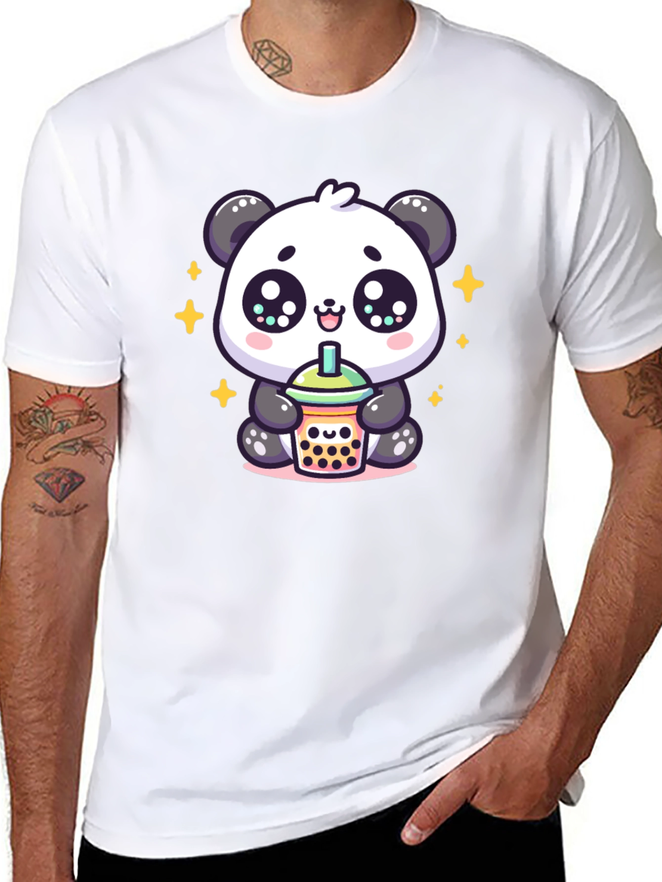 Cute Panda Boba Tea Graphic Tee