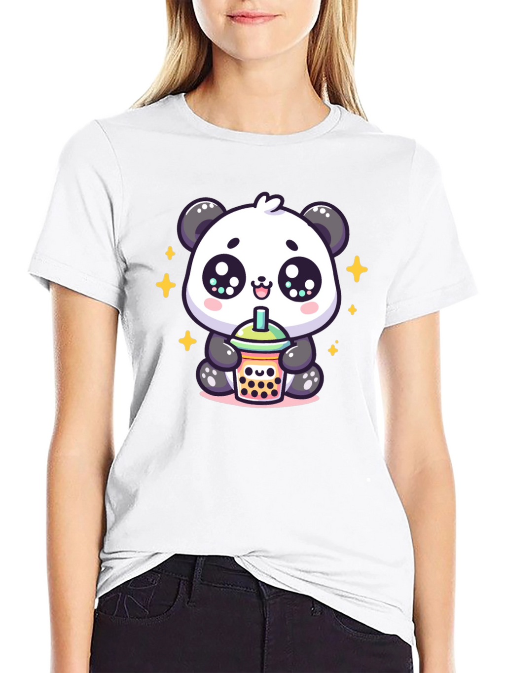 Cute Panda Boba Tea Graphic Tee