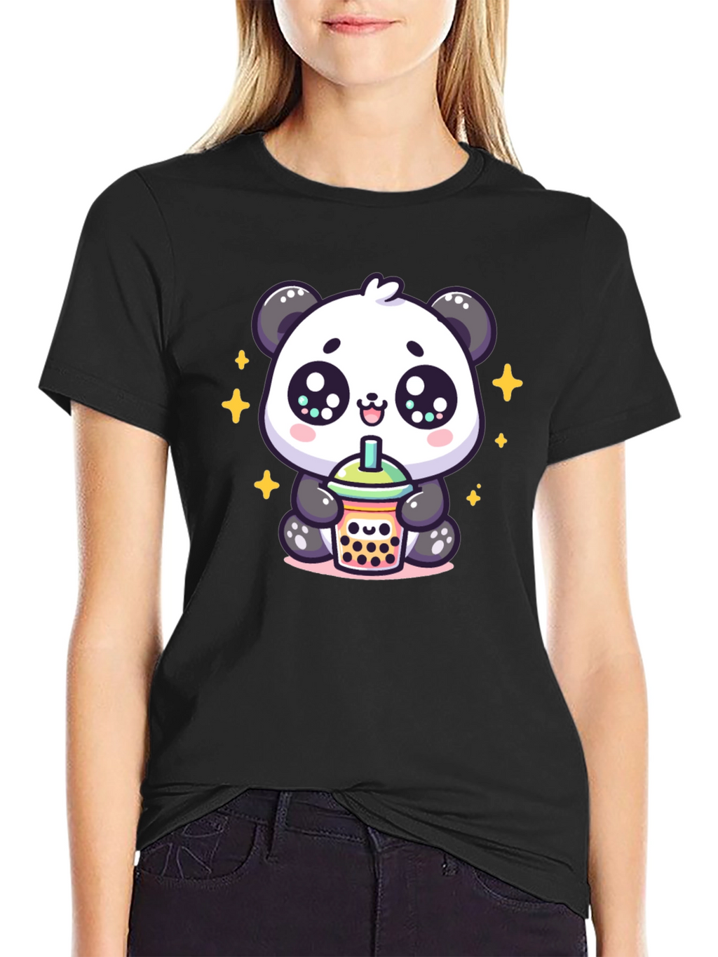Cute Panda Boba Tea Graphic Tee