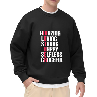 Amazing Loving Strong Mother Crewneck Sweatshirt - Mother's Day Acrostic Gift Pullover, Mom Appreciation Top