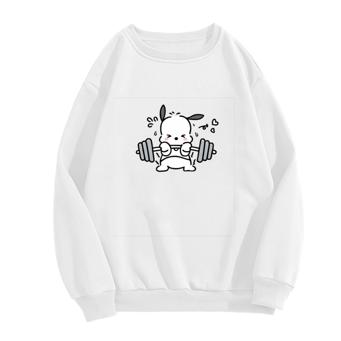 Funny Working?Out Pochacco Weightlifting Crewneck Sweatshirt
