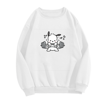 Funny Working?Out Pochacco Weightlifting Crewneck Sweatshirt