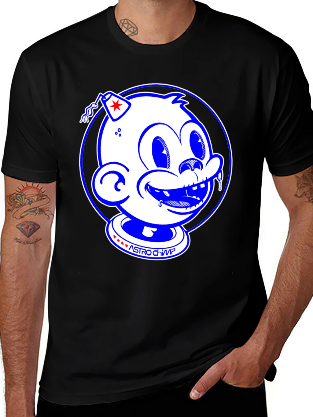 Astro Chimp Graphic Tee - Retro Style