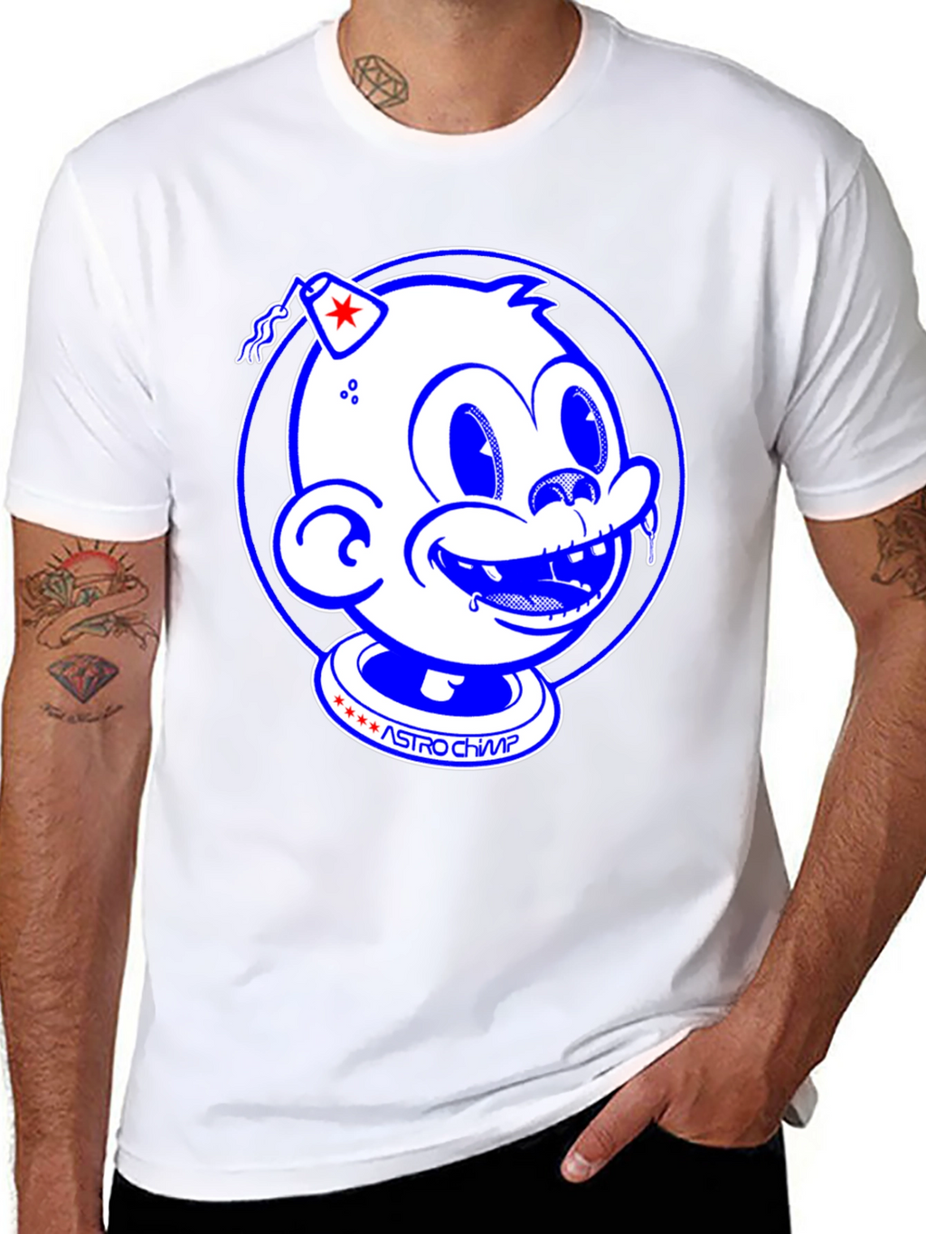 Astro Chimp Graphic Tee - Retro Style