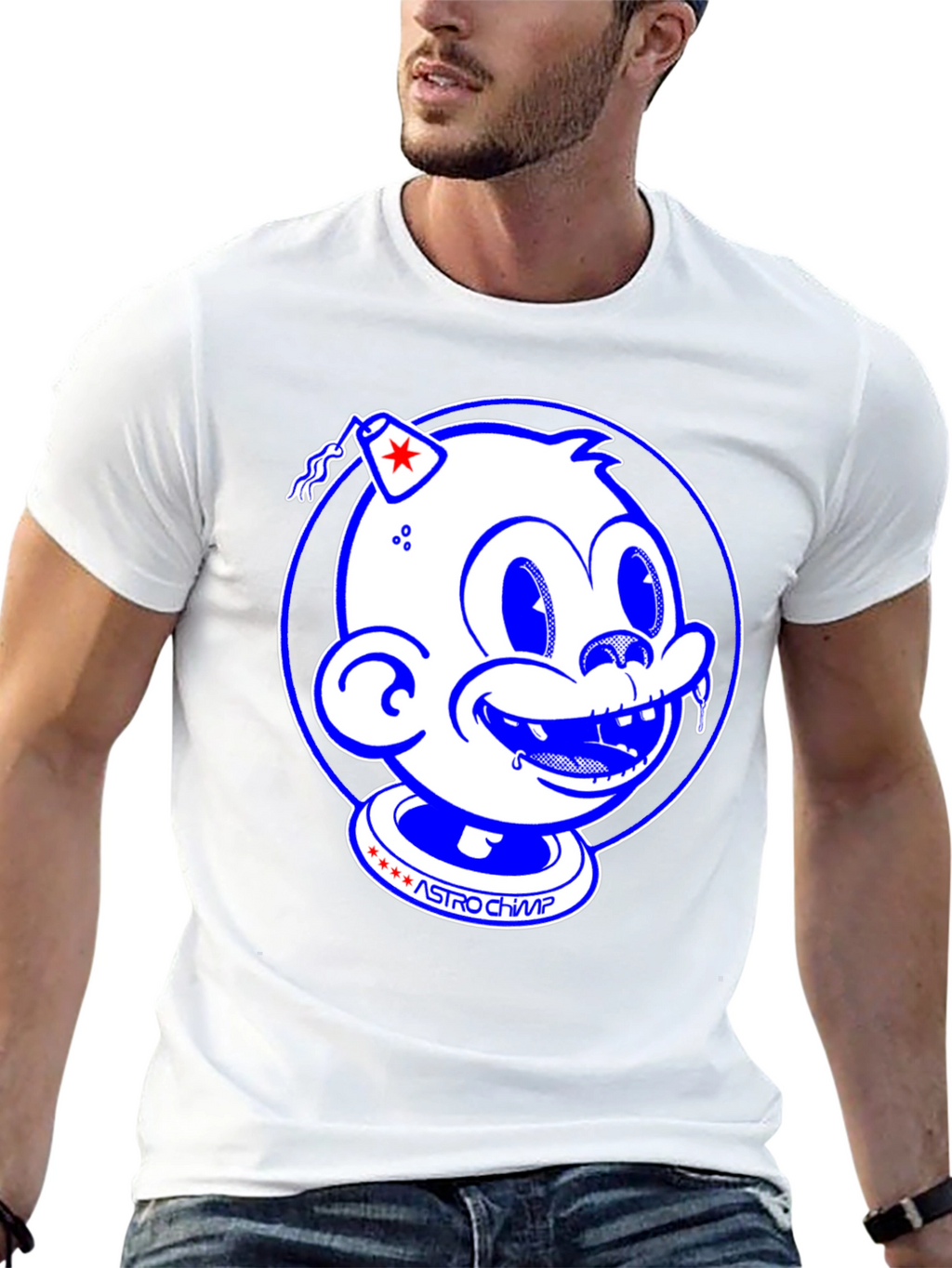 Astro Chimp Graphic Tee - Retro Style