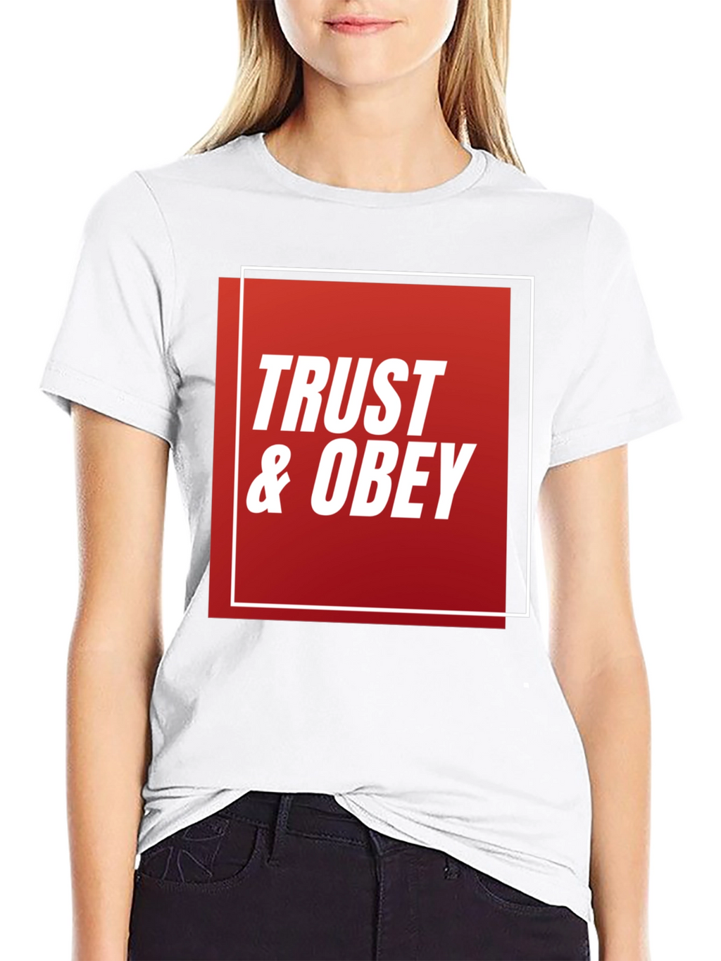 Trust & Obey Graphic Tee - Black Cotton T-Shirt